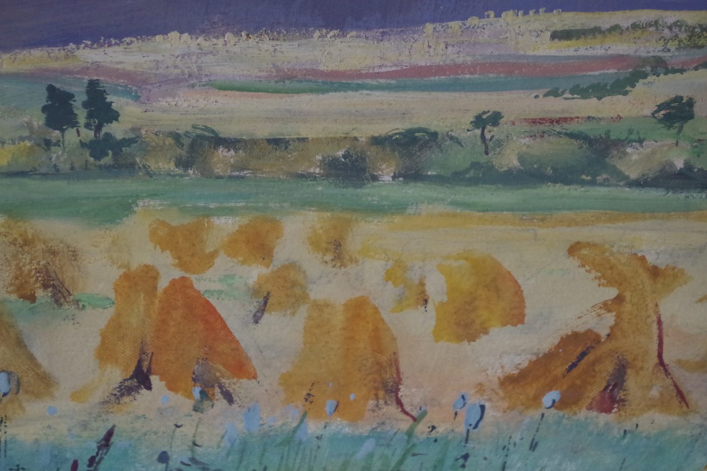 Strohhaufen im Sommerfeld